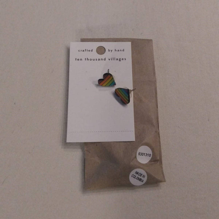 Rainbow Heart Gourd Earrings