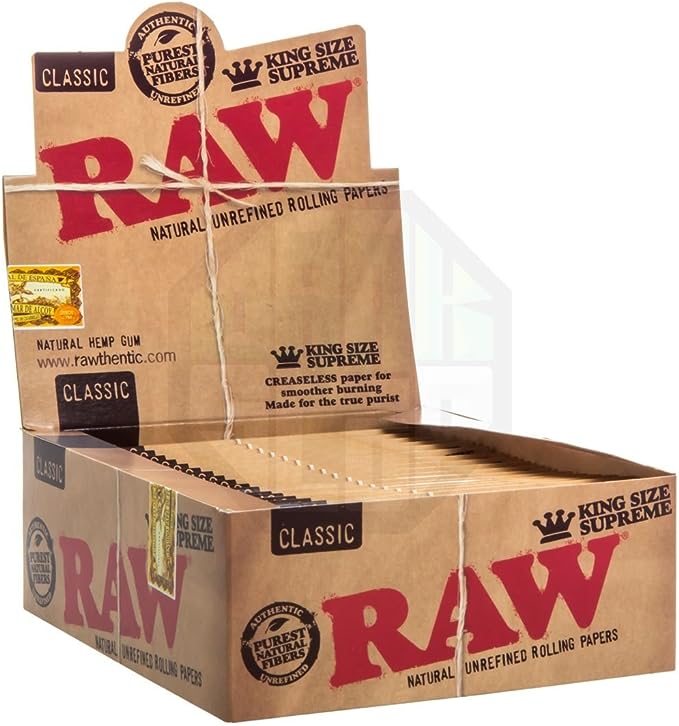 Raw - Classic King Size Supreme Rolling Papers 24pk