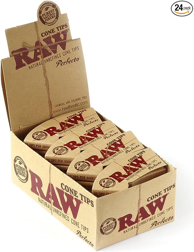 RAW - Natural Unrefined Perfecto Cone Filter Tips 24pk