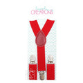 Red Adjustable Solid Color Suspenders
