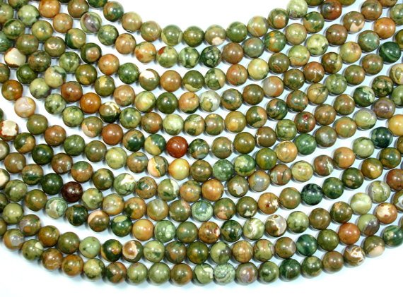 Rhyolite Beads, 6mm(6.5mm) Round Beads-BeadBasic