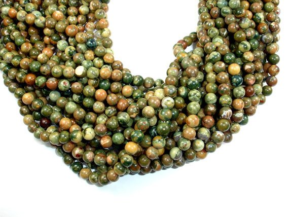 Rhyolite Beads, 6mm(6.5mm) Round Beads-BeadBasic