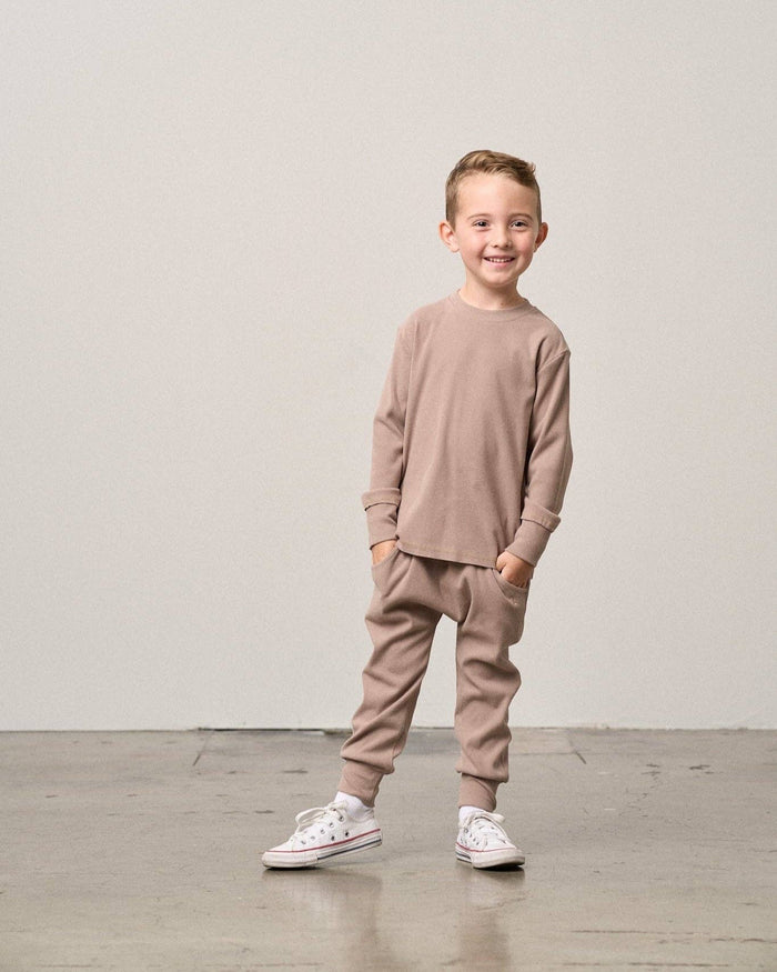 Ribbed Jogger - Mushroom