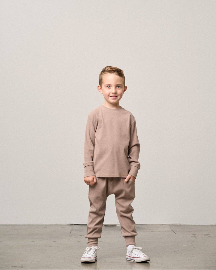 Ribbed Jogger - Mushroom