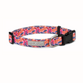 Floral Lucky Love Dog collar featuring vibrant orange flowers