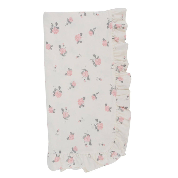 Ruffle Blanket - Roses White: Roses White