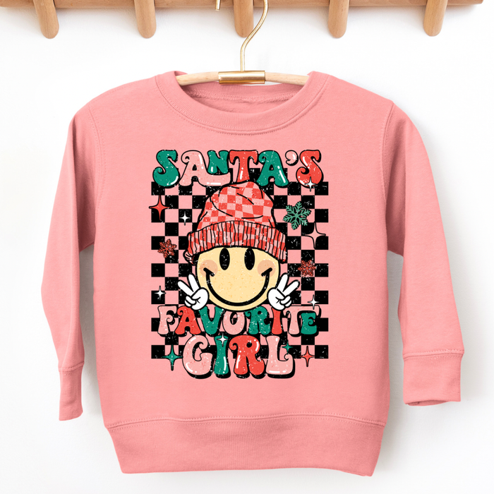 Santa's Favorite Girl - Girl's Christmas Sweatshirt: Mauve