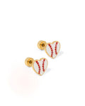 Screwback Stud Earrings - Baseball