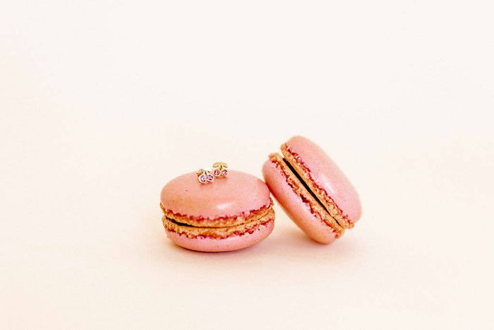 Screwback Stud Earrings - Pink Cherry