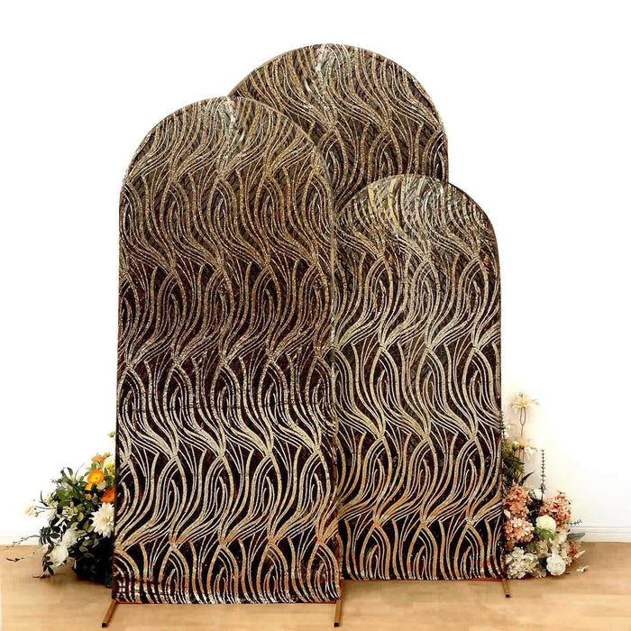 Decorative wave-patterned backdrops in varying sizes for events and photography.