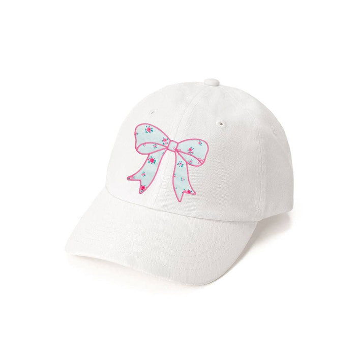 Sky Blue Floral Bow Patch Baseball Hat - Hair Accessories