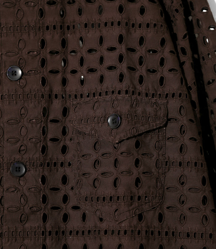 Smokey Shirt - Dk. Brown - Cutwork Embroidery