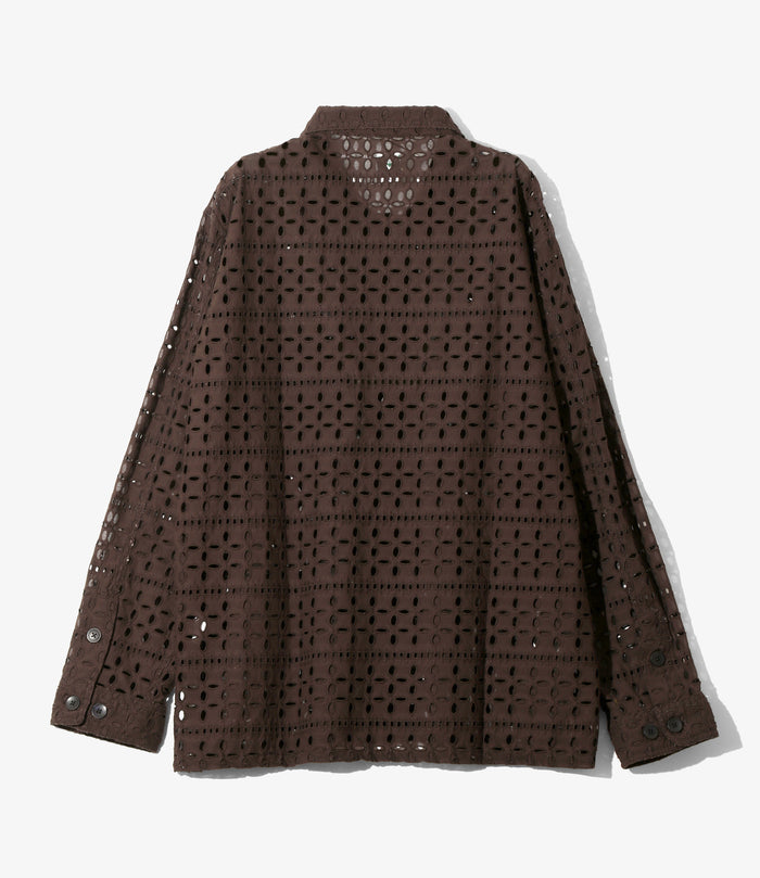 Smokey Shirt - Dk. Brown - Cutwork Embroidery
