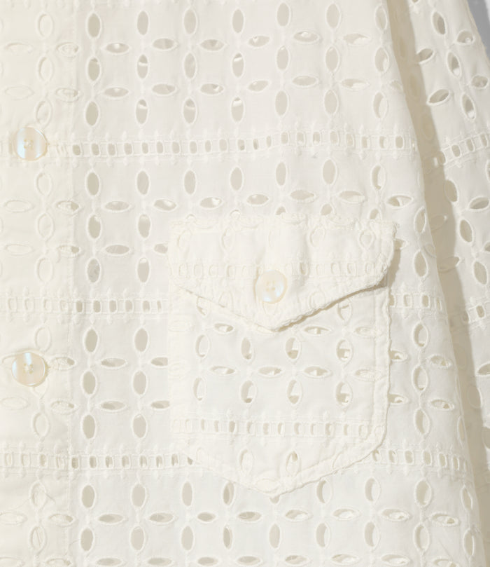 Smokey Shirt - White - Cutwork Embroidery