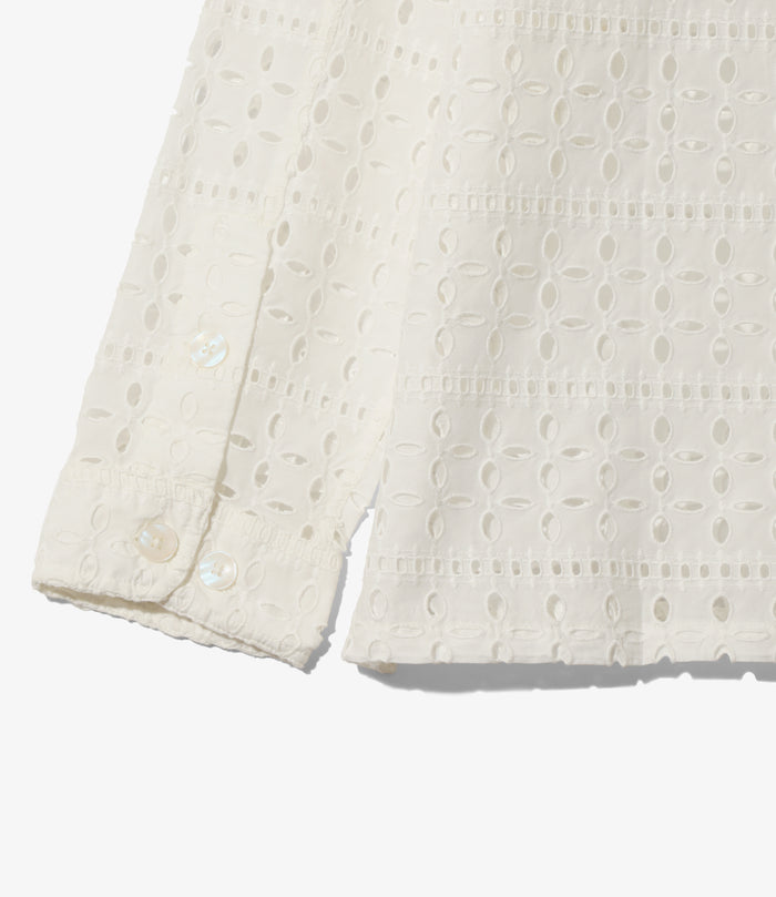 Smokey Shirt - White - Cutwork Embroidery
