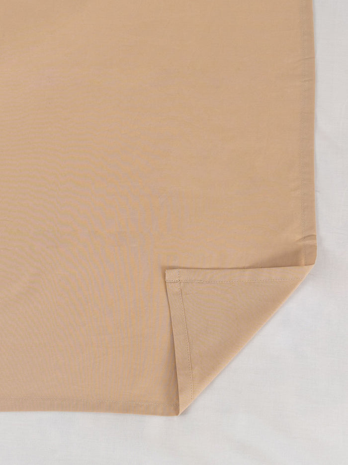 Solid Cotton Flat Sheet - Pebble