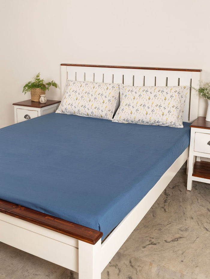 Solid Cotton Flat Sheet - Royal Blue