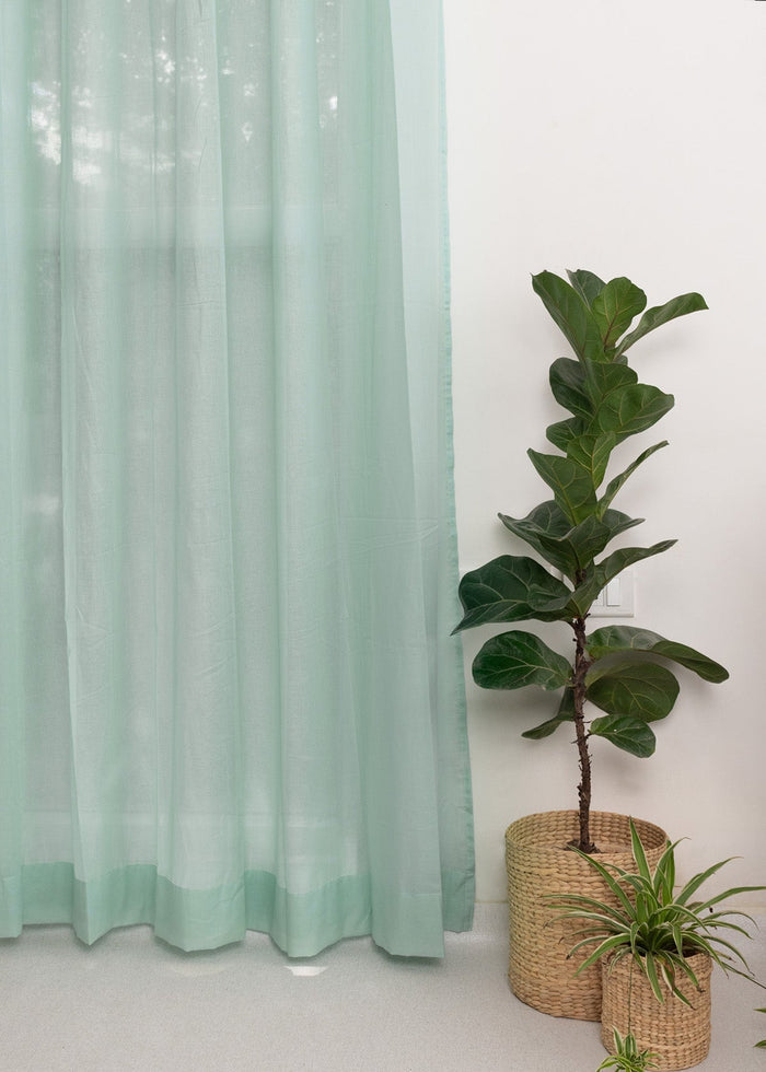 Solid sheer Fabric - Nile Blue
