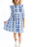 Southern Belle 3/4 Sleeve Ruffle Twirl Dress