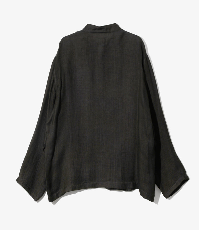 Stand Collar Jacket - Purple - Rayon Double Face Gauze