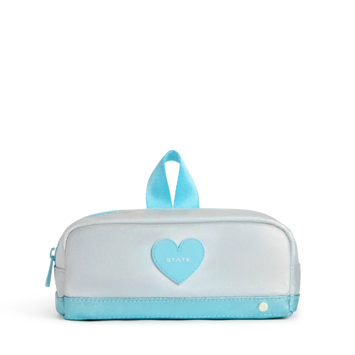 STATE Clinton Pencil Case | Blue Iridescent