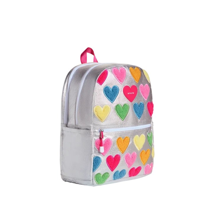 STATE Kane Double Pocket Backpack | Happy Fuzzy Hearts