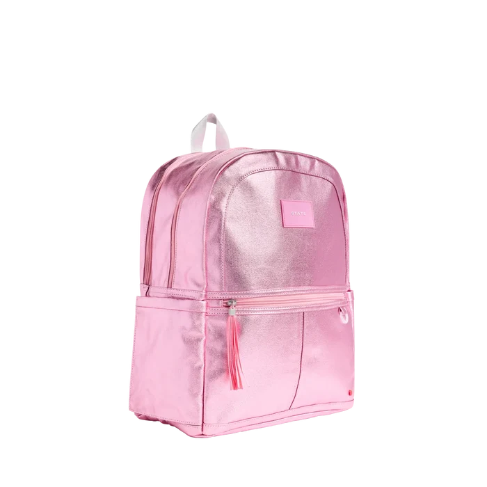 STATE Kane Double Pocket Backpack | Pink/Silver