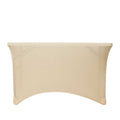 Beige folding table with a smooth surface and sleek design