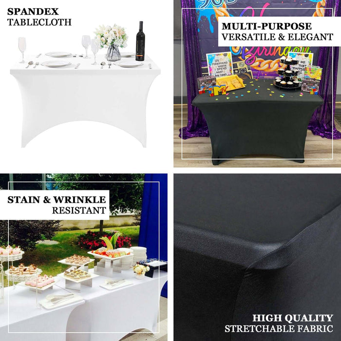 Spandex tablecloth, versatile and elegant, stain and wrinkle resistant.