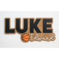Sugar + Maple Bubble Basketball Wood Sign
