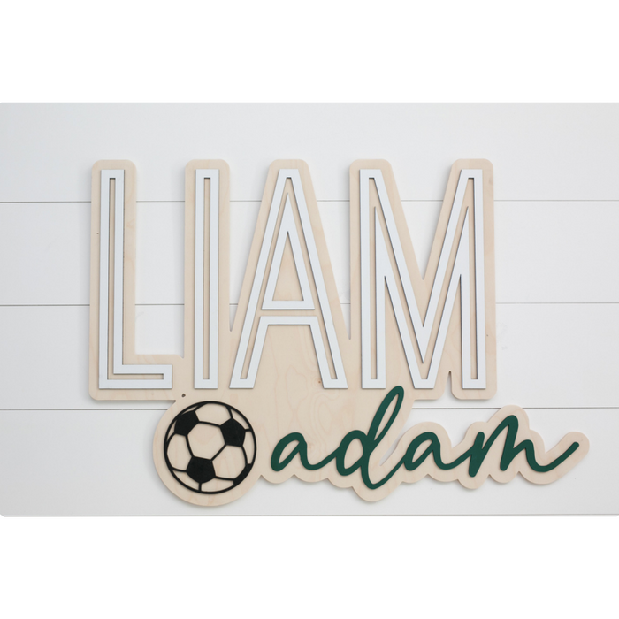 Sugar + Maple Bubble Soccer Wood Sign