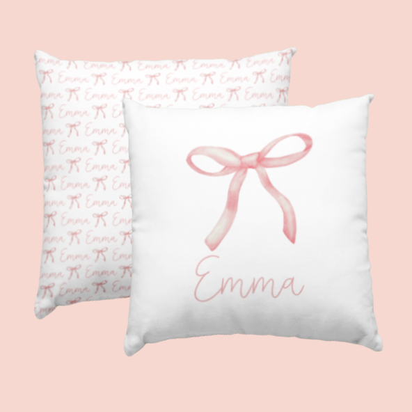 Sugar + Maple Custom Pillow | Centered Ballerina Bow