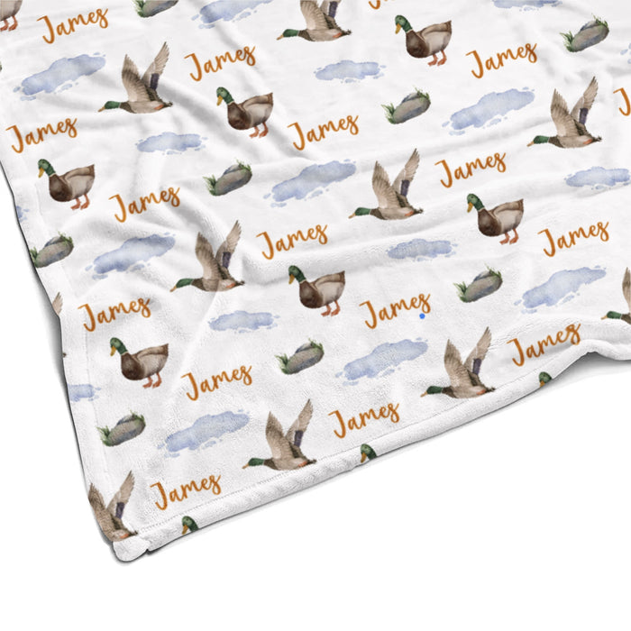 Sugar + Maple Plush Minky Fleece Personalized Blanket | Many Mallards