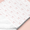 Sugar + Maple Sherpa-Lined Personalized Blanket | Ballerina Bows