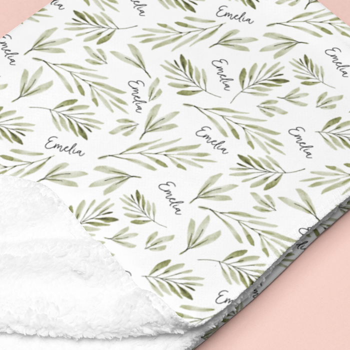 Sugar + Maple Sherpa-Lined Personalized Blanket | Olive Branch
