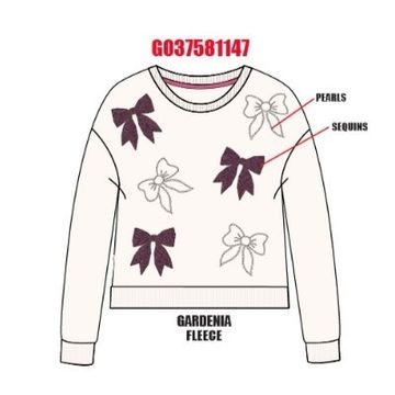 Sweet Soul Sequin Bows Sweatshirt | Gardenia