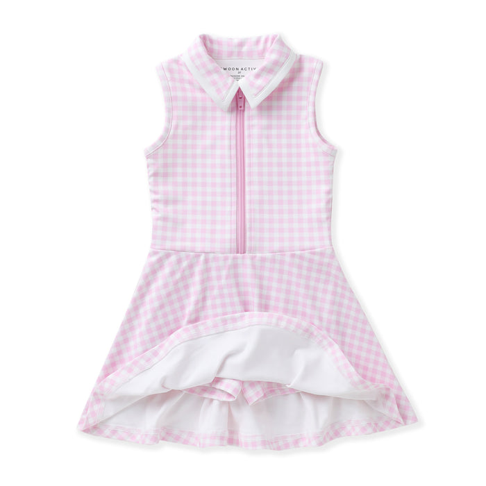 Swoon Active Pink Gingham Tennis Dress