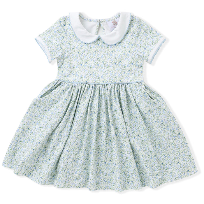 Swoon Baby Clothing Blue Floral Proper Dress