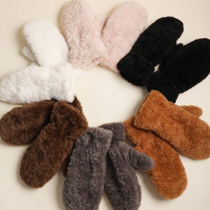 Teddy Faux Fur Mitten Gloves