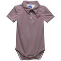 Texas AM Aggies Embroidered Maroon Stripe Knit Polo Onesie