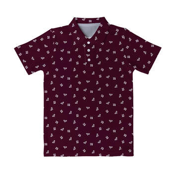 Texas A&M Aggies Vive La Fete Repeat Logo Maroon Short Sleeve Polo Shirt
