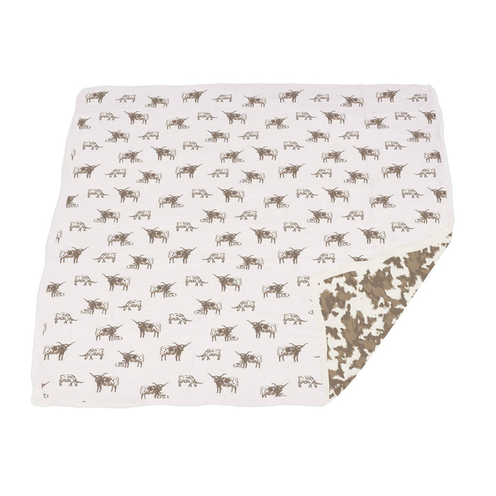 Texas Longhorn and Yellowstone Cowhide Newcastle Blanket