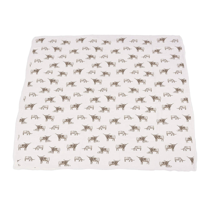 Texas Longhorn and Yellowstone Cowhide Newcastle Blanket