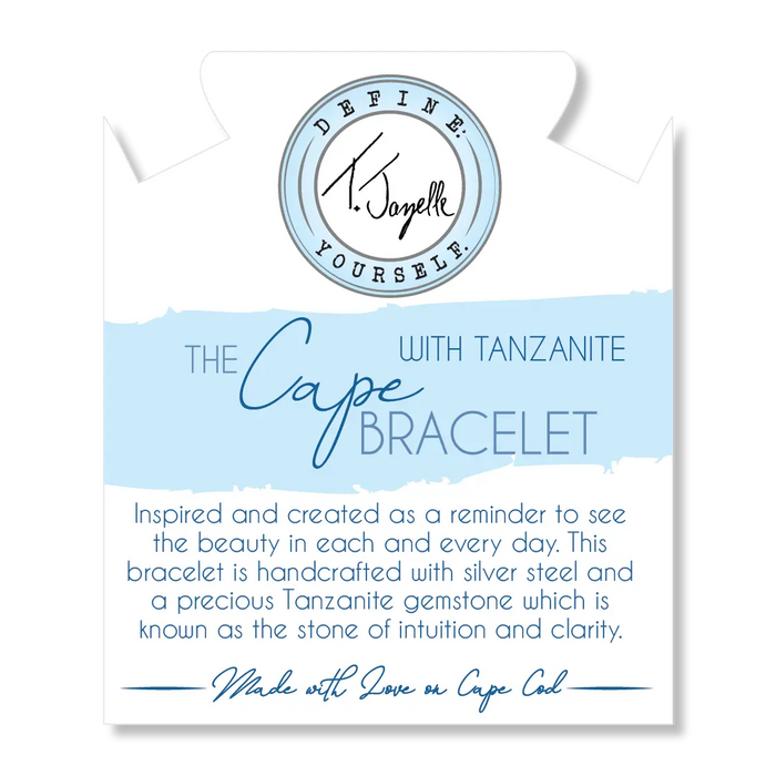 The Cape Bracelet - Silver Steel with Tanzanite Ball