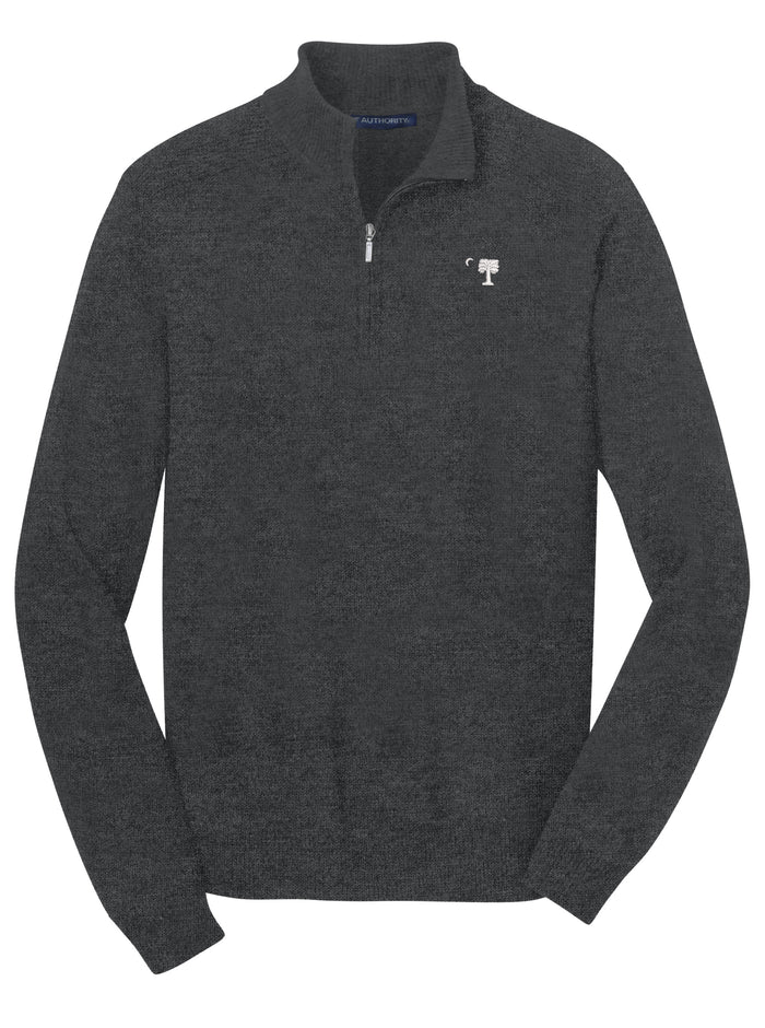 Big Red Palmetto 1/2-Zip Sweater-Charcoal Heather