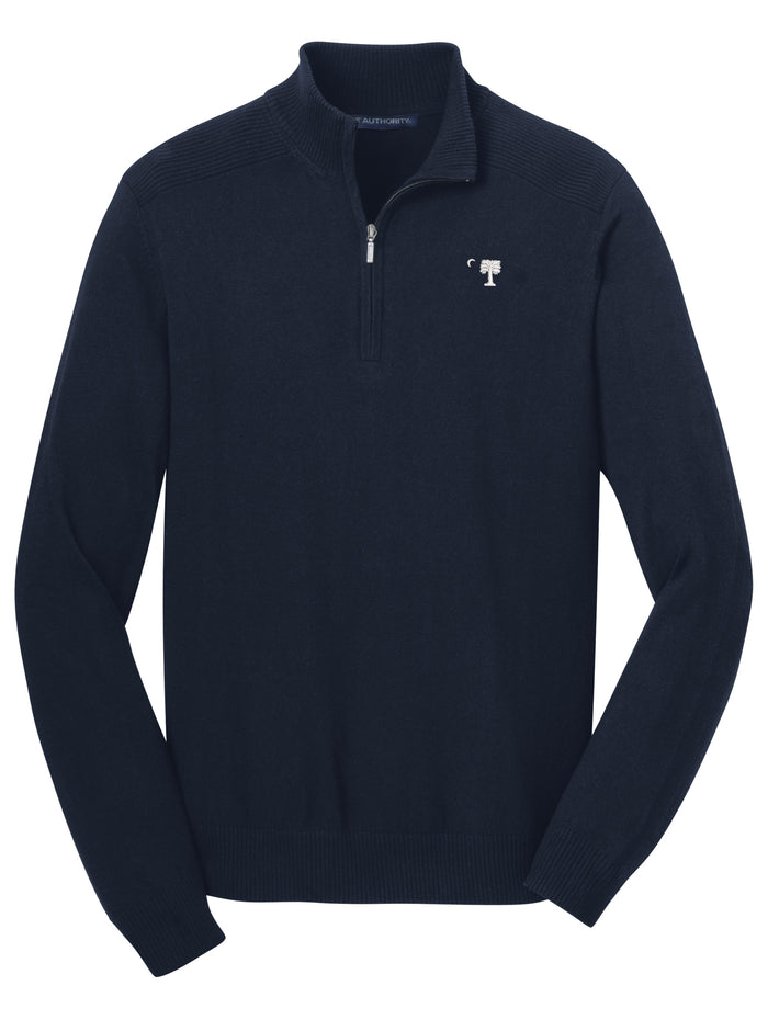 Big Red Palmetto 1/2-Zip Sweater-Navy
