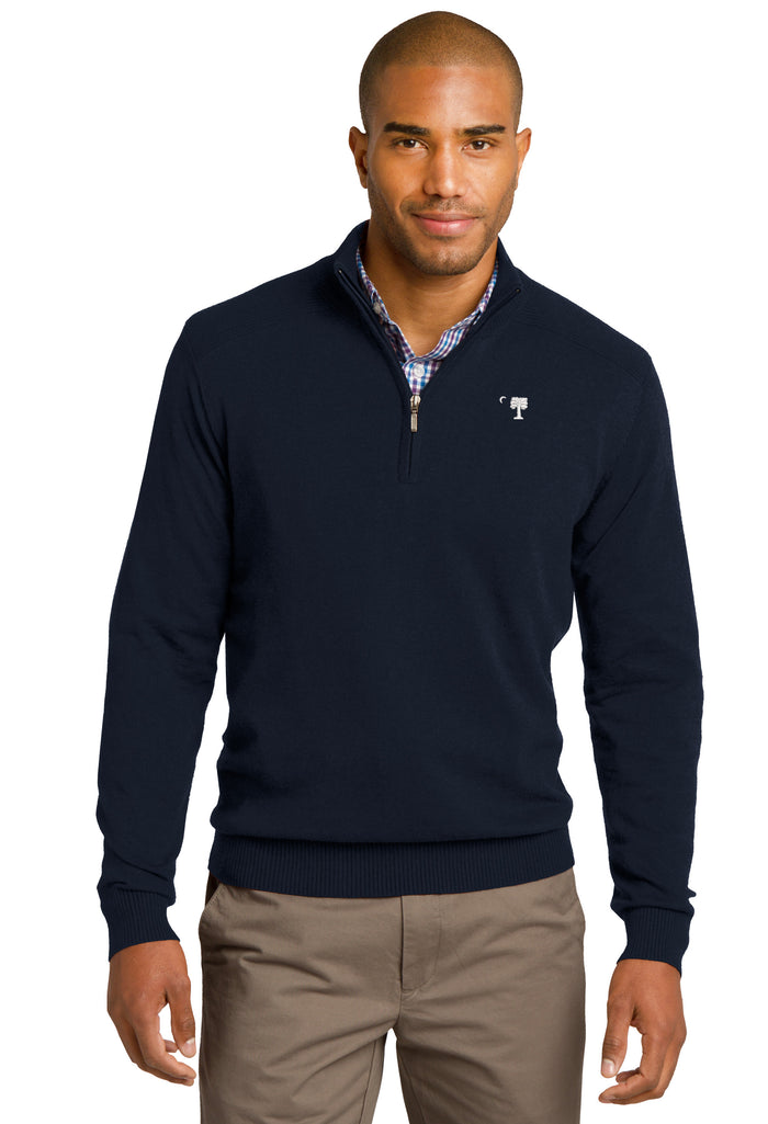 Big Red Palmetto 1/2-Zip Sweater-Navy