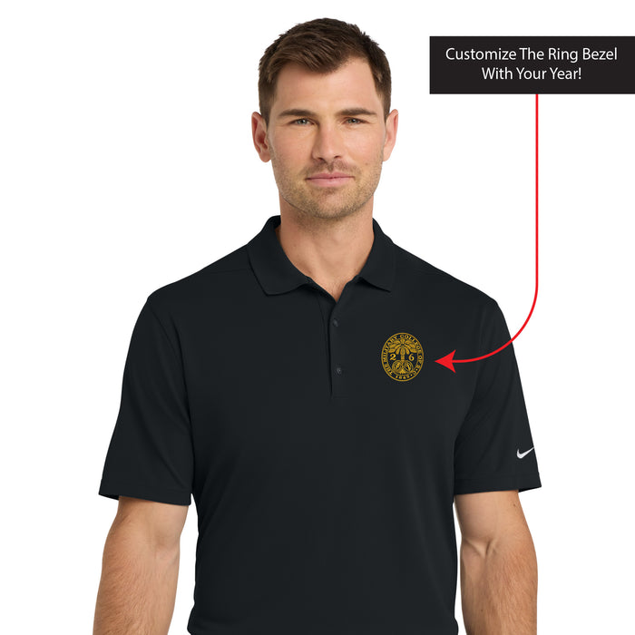 The Citadel, Customizable (Your Year) Embroidered Ring Bezel Design, Nike Dri-FIT Micro Pique 2.0 Polo - Black