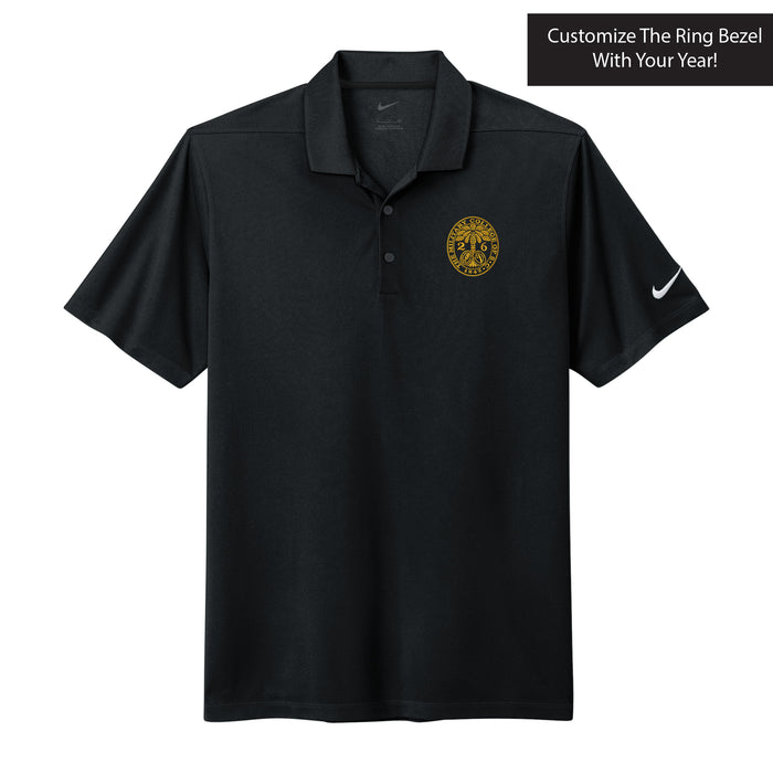 The Citadel, Customizable (Your Year) Embroidered Ring Bezel Design, Nike Dri-FIT Micro Pique 2.0 Polo - Black