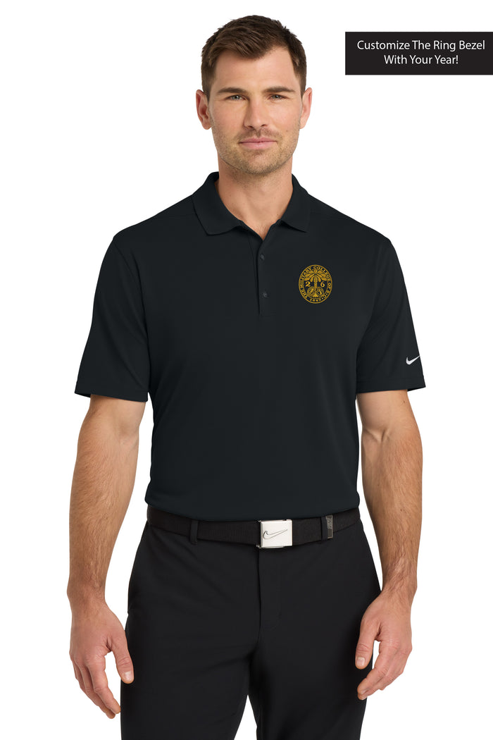 The Citadel, Customizable (Your Year) Embroidered Ring Bezel Design, Nike Dri-FIT Micro Pique 2.0 Polo - Black